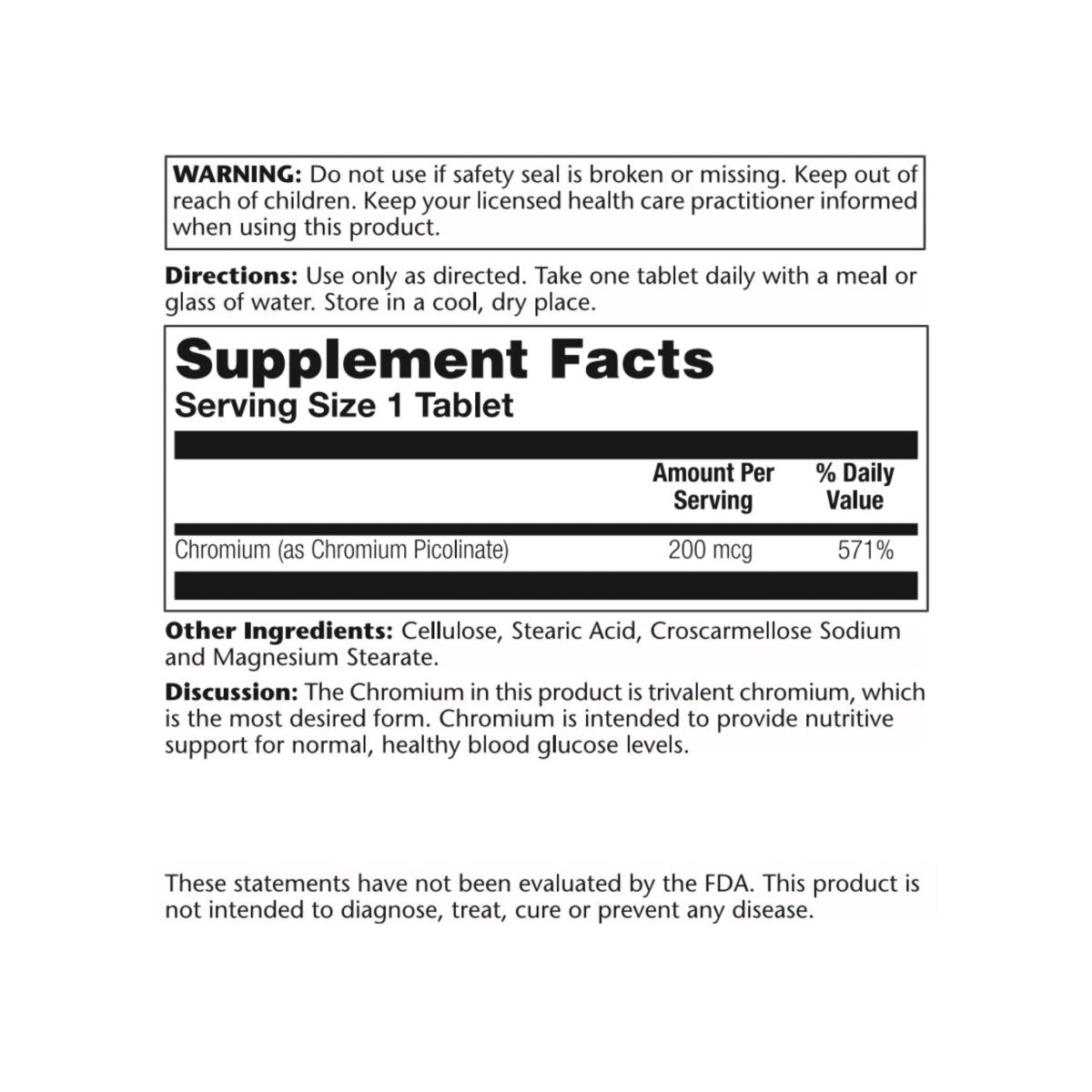 Solaray Chrome Picolinate 200mcg 100 gélules