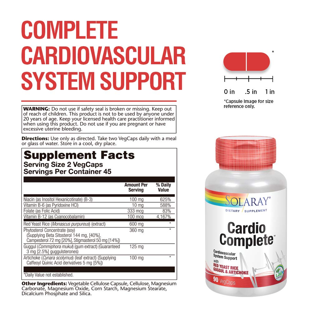 Solaray CardioComplete - Soutien du système cardiovasculaire, 90 gélules végétales