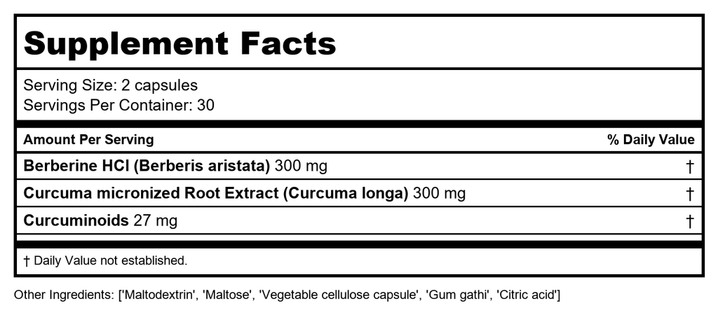 Solaray Berberine et Extraits de Racines de Curcumine - Soutien des Fonctions Digestives, Cardiovasculaires et Métaboliques - 60 VegCaps