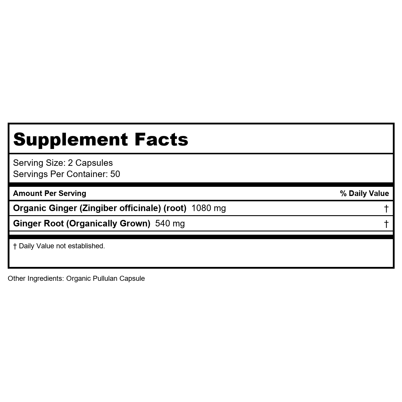 SOLARAY Gingembre biologique 540 mg Soutien cardiovasculaire, digestif, articulaire et cycle menstruel sain Vegan et sans OGM 100 VegCaps
