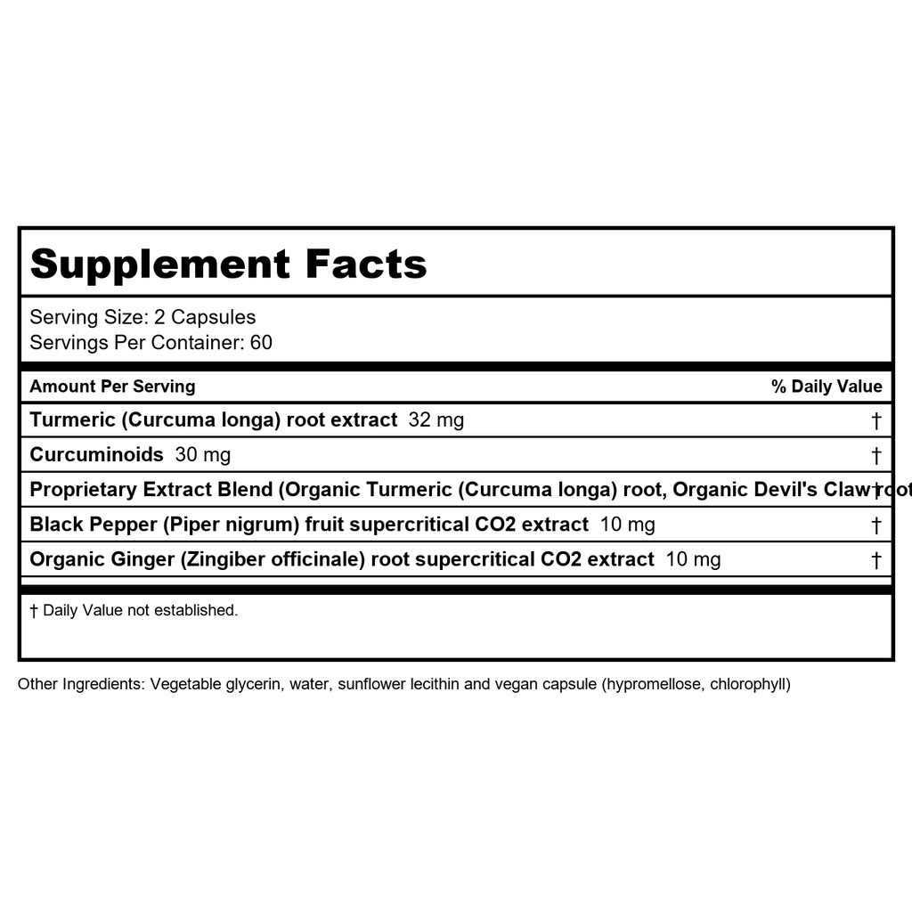 Gaia PRO Soulagement de l'Inconfort (Curcuma Supreme® Articulations) Formule NF-kB - 120 Phyto-Capsules Liquides Végétaliennes (60 Portions)