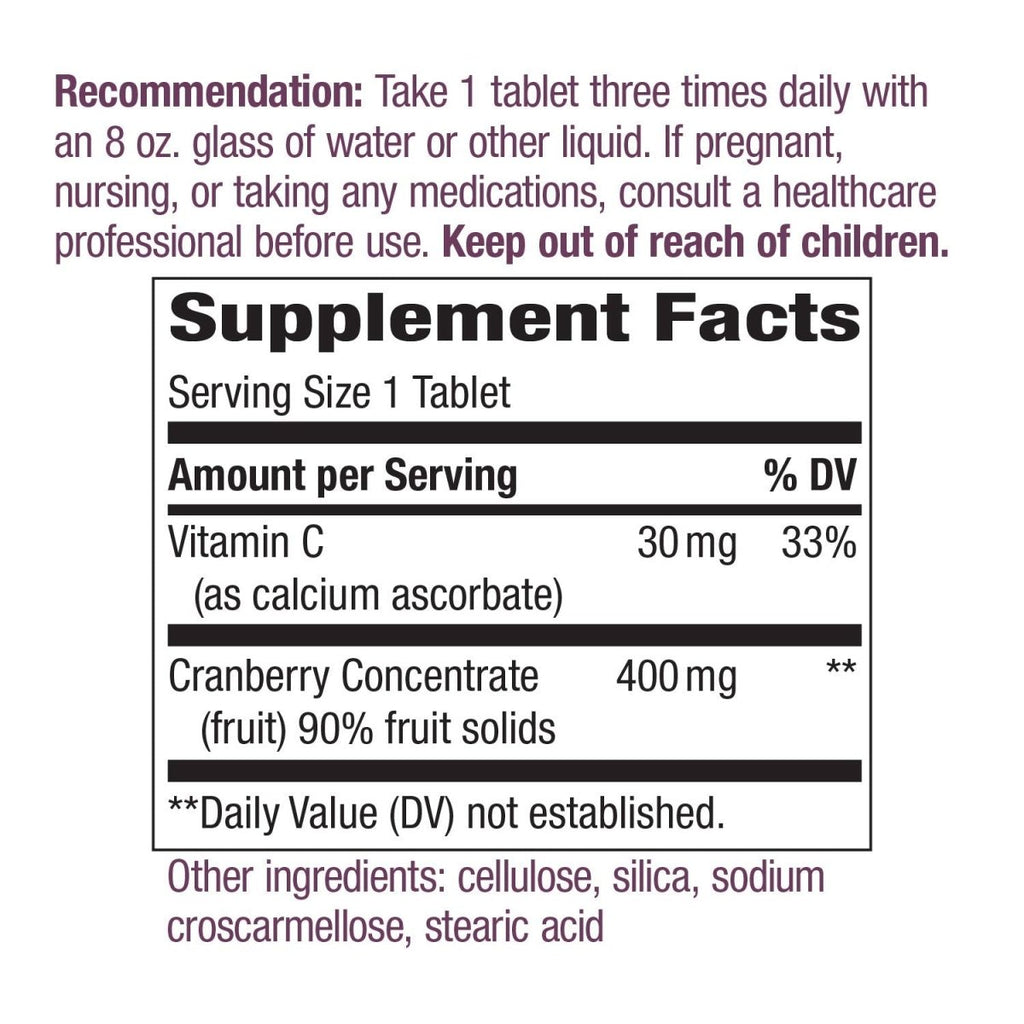 Nature's Way Premium Blend Canneberge 90 % Extrait de fruits 120 gélules