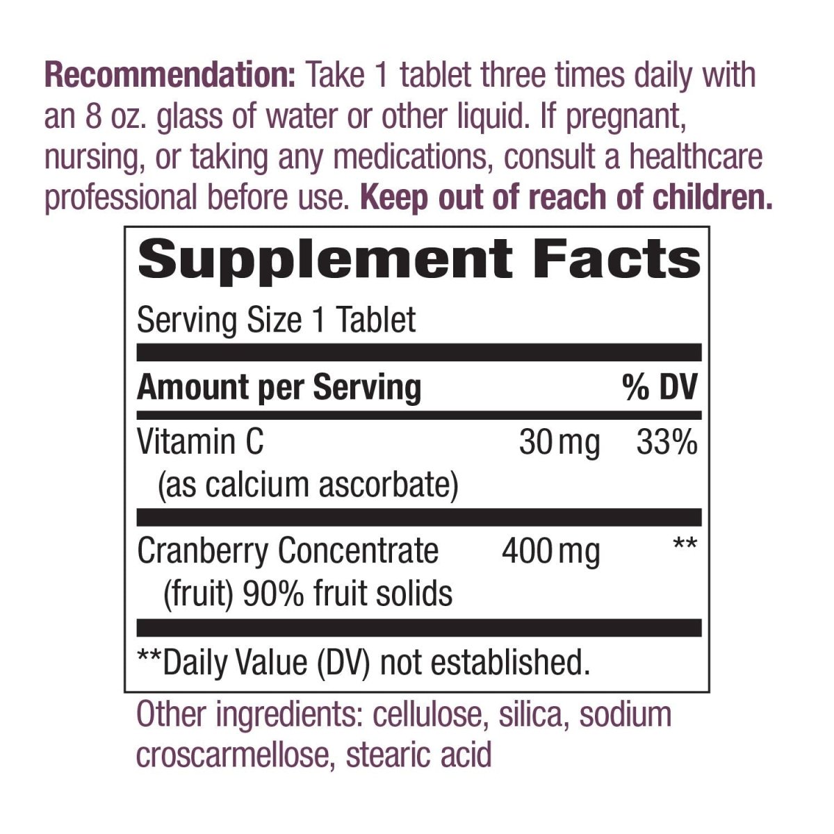 Nature's Way Premium Blend Canneberge 90 % Extrait de fruits 120 gélules