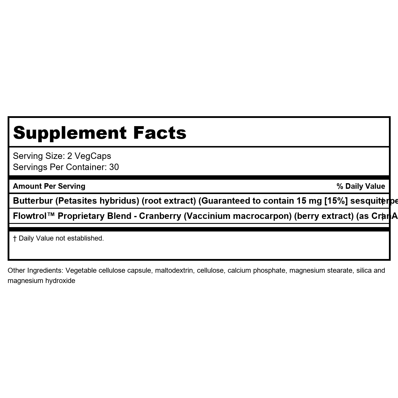 SOLARAY Continence w/Flowtrol, Veg Cap (Carton) 60ct