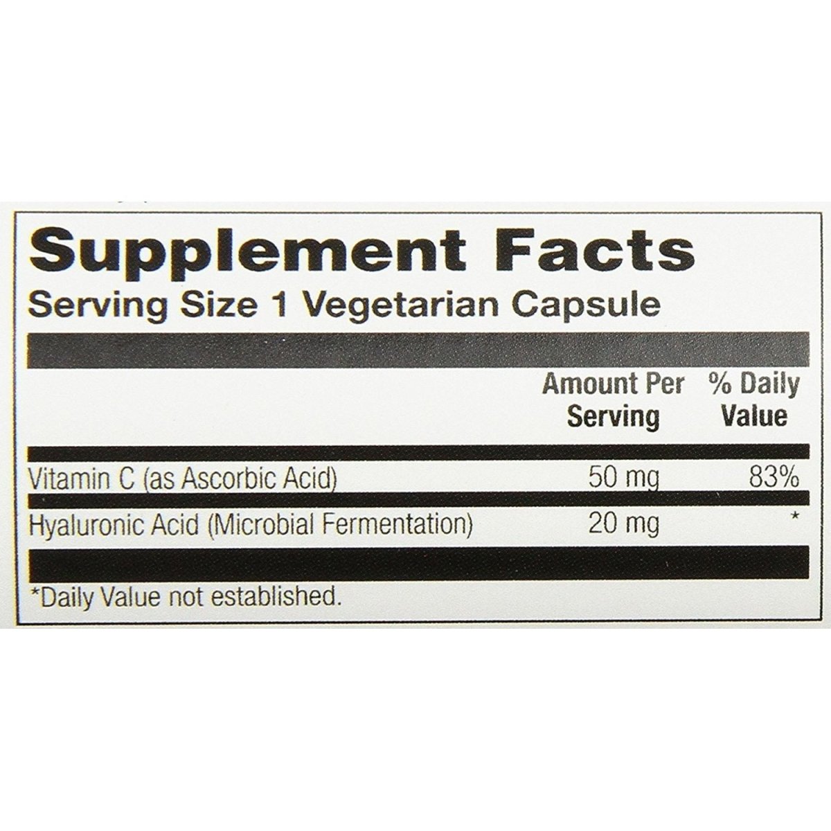 Solaray Acide Hyaluronique - 20 mg - 30 Gélules Végétales