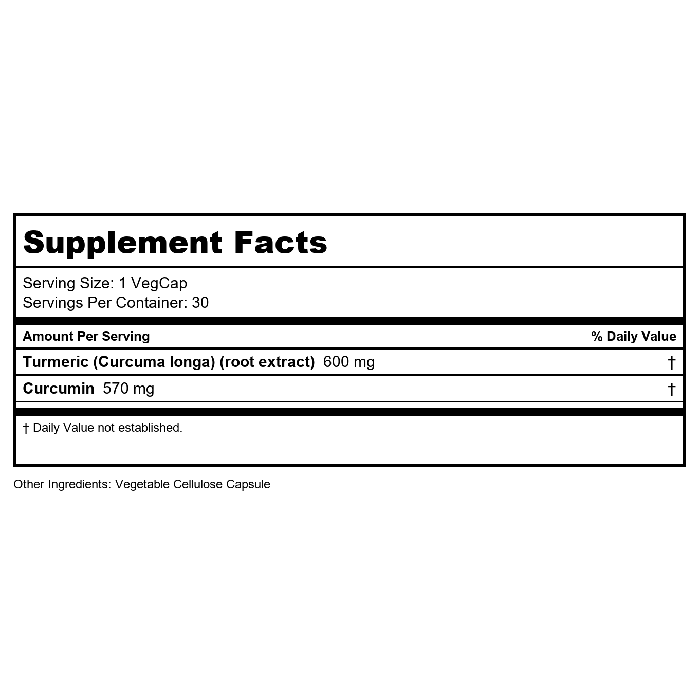 Extrait de racine de curcuma SOLARAY 600 mg, une prise par jour, articulations saines, soutien du système cardiovasculaire, puissance garantie (076280186628) (30 CT)