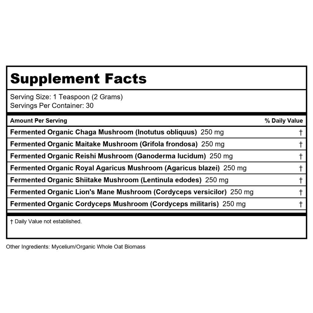 Solaray Organic Fermented Mushroom Complete Organic, Powder (Btl-Plastic) 2000mg 60g