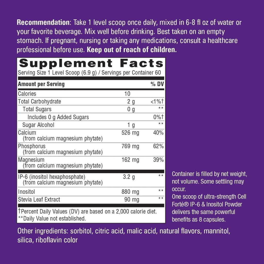 Nature's Way Cell Fort® IP-6 & Inositol Ultra-Strength™ Poudre Saveur Agrumes - 413,9 g