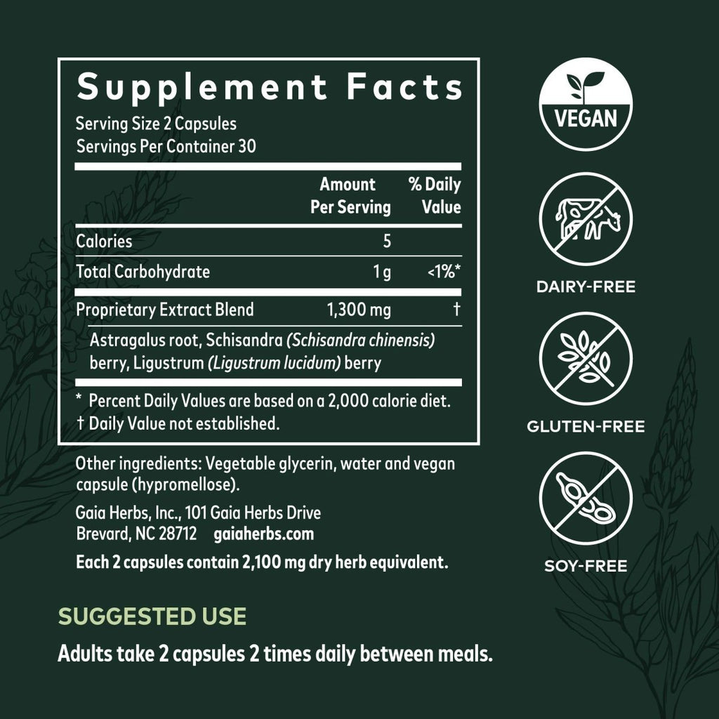 Gaia Pro Formule Immunitaire 3-en-1 (Astragalus Supreme) - 60 Phyto-Caps liquides végétaliennes