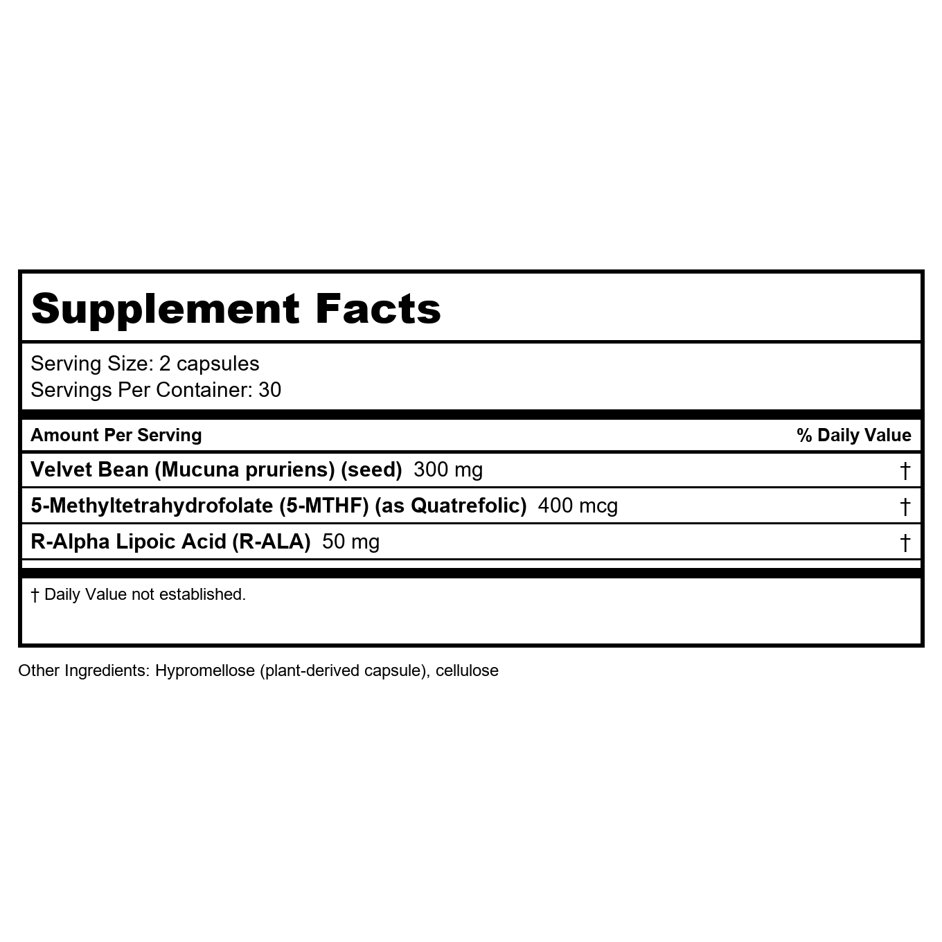 Nutra BioGenesis - Dopa Factors - Mucuna, 5-MTHF et Acide R-Alpha-Lipoïque pour Favoriser une Réponse au Stress Saine et l'Équilibre des Neurotransmetteurs - 60 Gélules