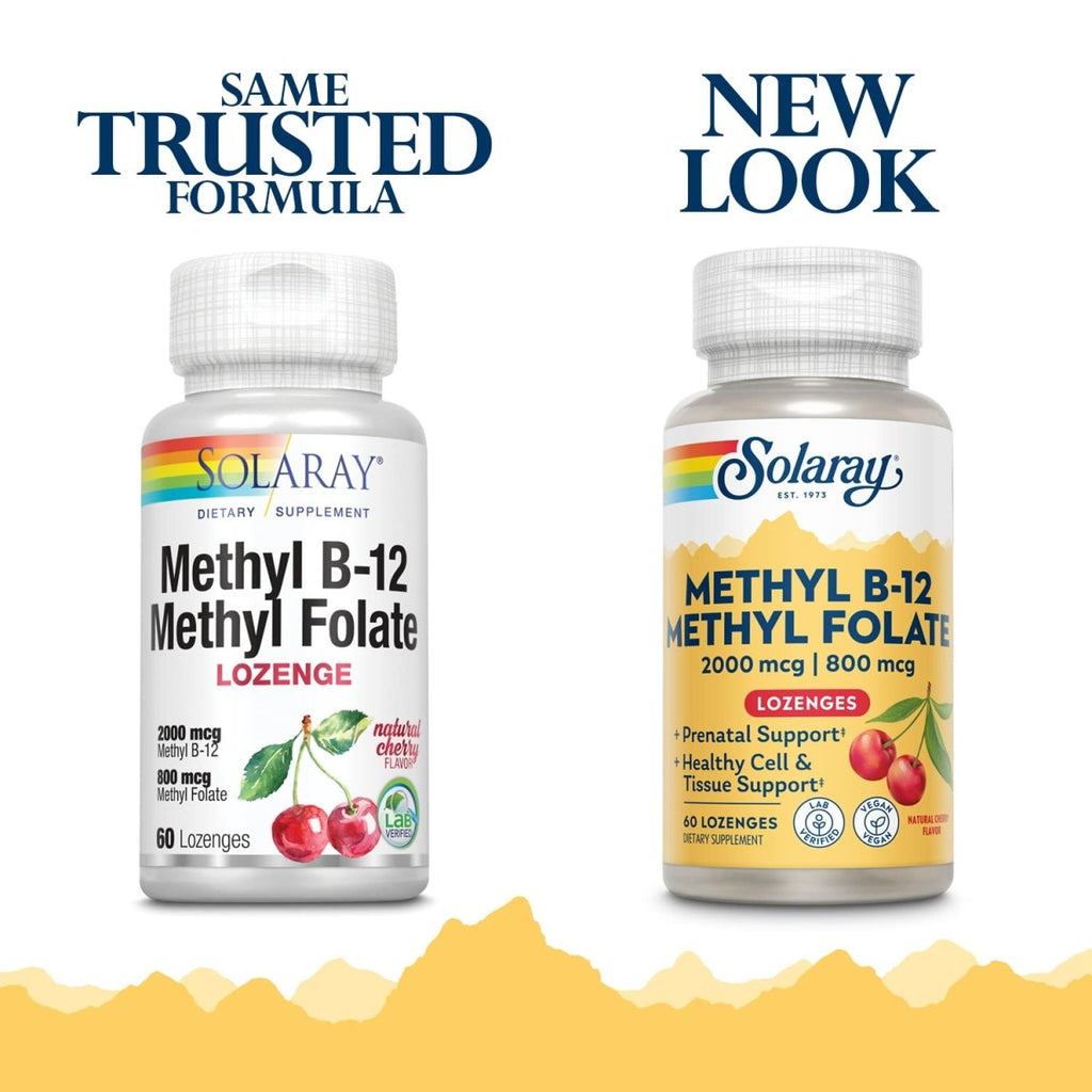 SOLARAY B-12 + Méthylfolate Pastilles 60 unités