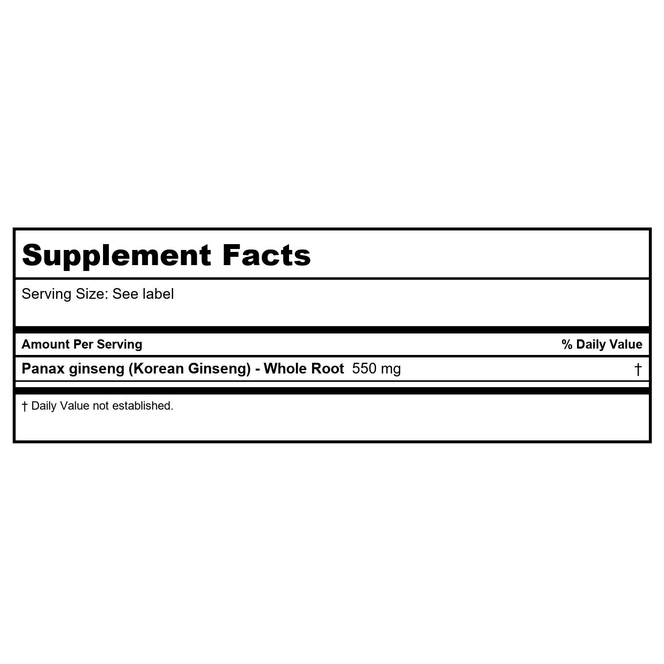 SOLARAY Ginseng Coréen 550 mg 100 VégiGélules