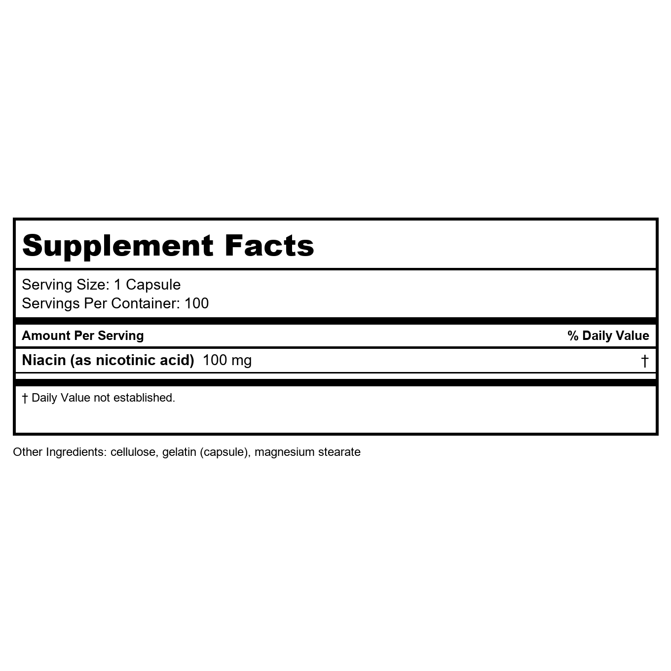 Nature's Way Nature's Way Niacin 100mg, 100 Count