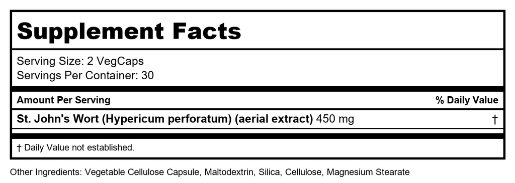 Solaray Millepertuis deux fois par jour, 450 mg, 60 capsules, Puissance garantie