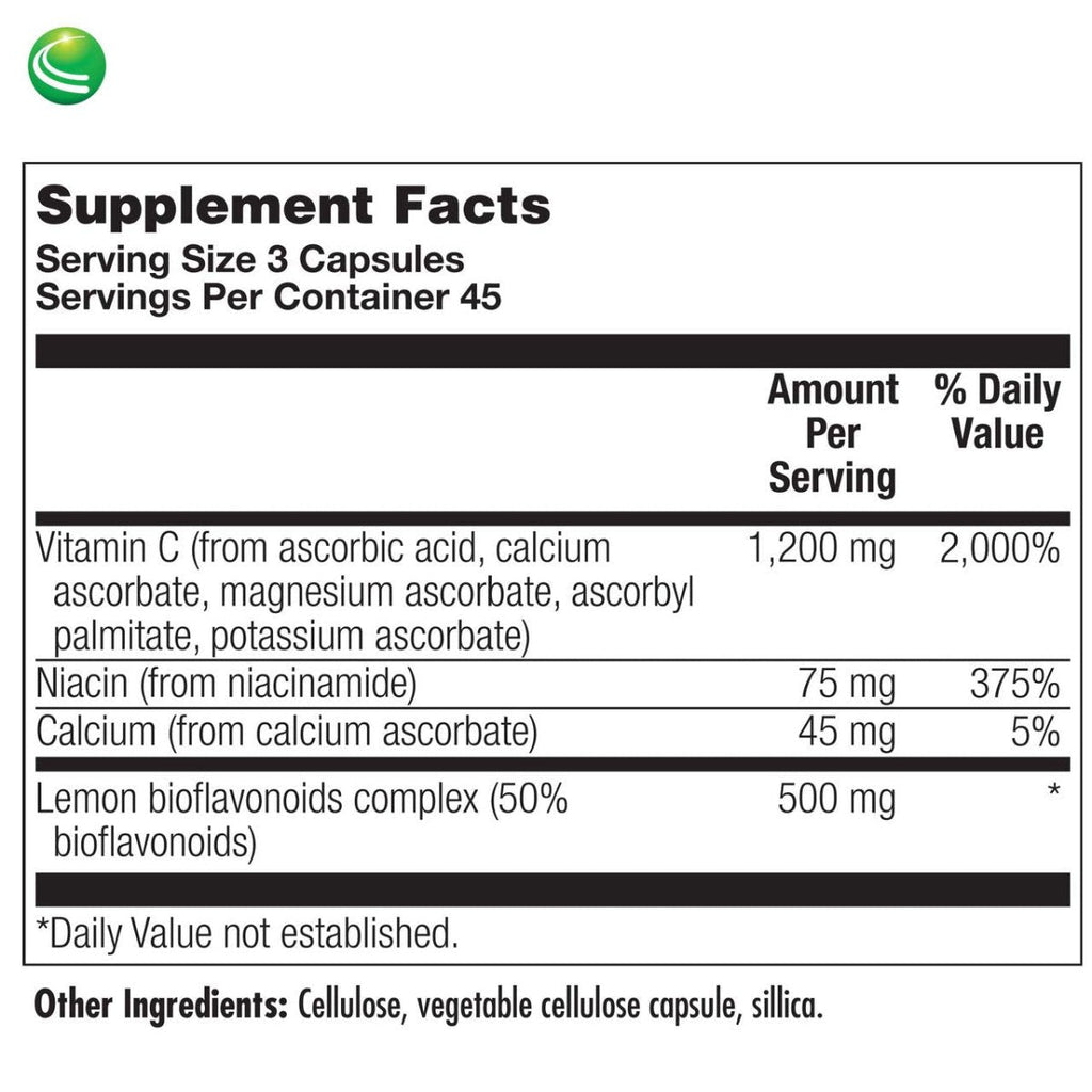 Nutra BioGenesis - BioPotent C - Vitamine C et Bioflavonoïdes de Citron pour le Soutien Immunitaire, Musculo-squelettique et Antioxydant - 135 Gélules