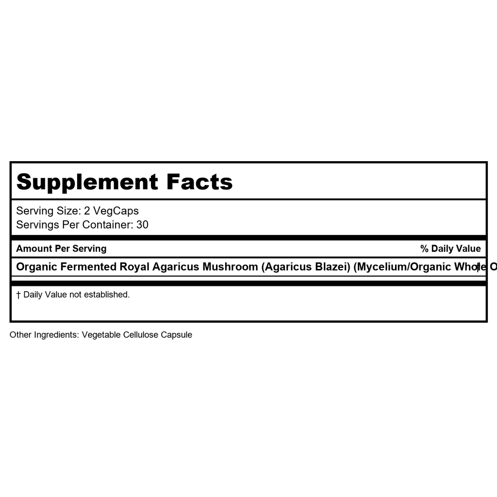 SOLARAY Fermented Royal Agaricus Mushroom 500 mg 60 VegCaps