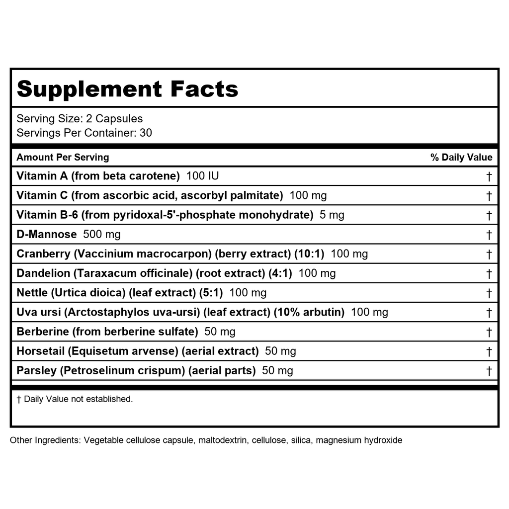 Nutra BioGenesis - UT Max Protect - Extrait de canneberge, D-mannose, busserole et vitamine A pour le soutien des voies urinaires, la santé rénale et le confort de la vessie - Sans gluten, végétalien, sans OGM - 60 gélules