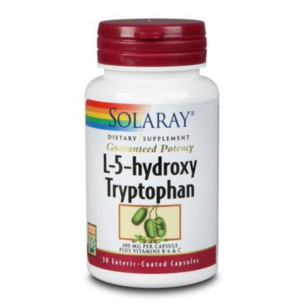 SOLARAY L-5-HTP w/ B6 & C, Veg Cap (Btl-Plastic) 100mg 30ct