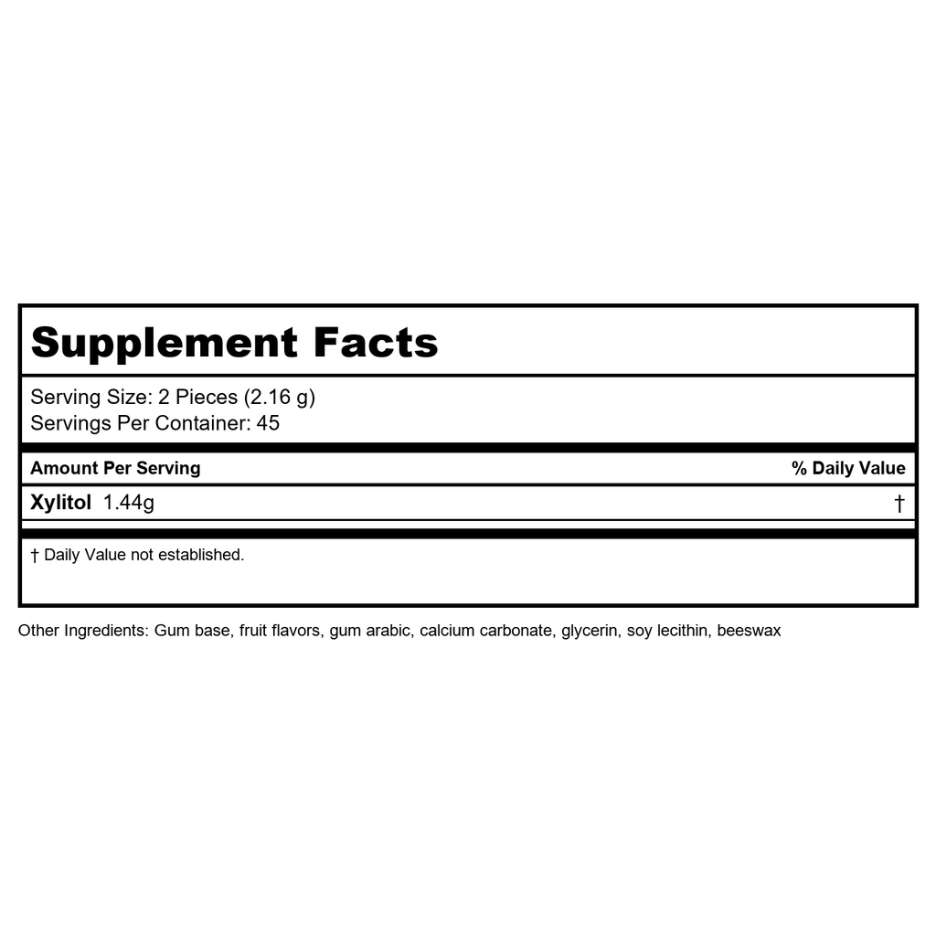 Nutra BioGenesis Gomme au Xylitol - Xylitol et cire d'abeille pour les soins bucco-dentaires et la santé dentaire - 90 pièces, 1 flacon