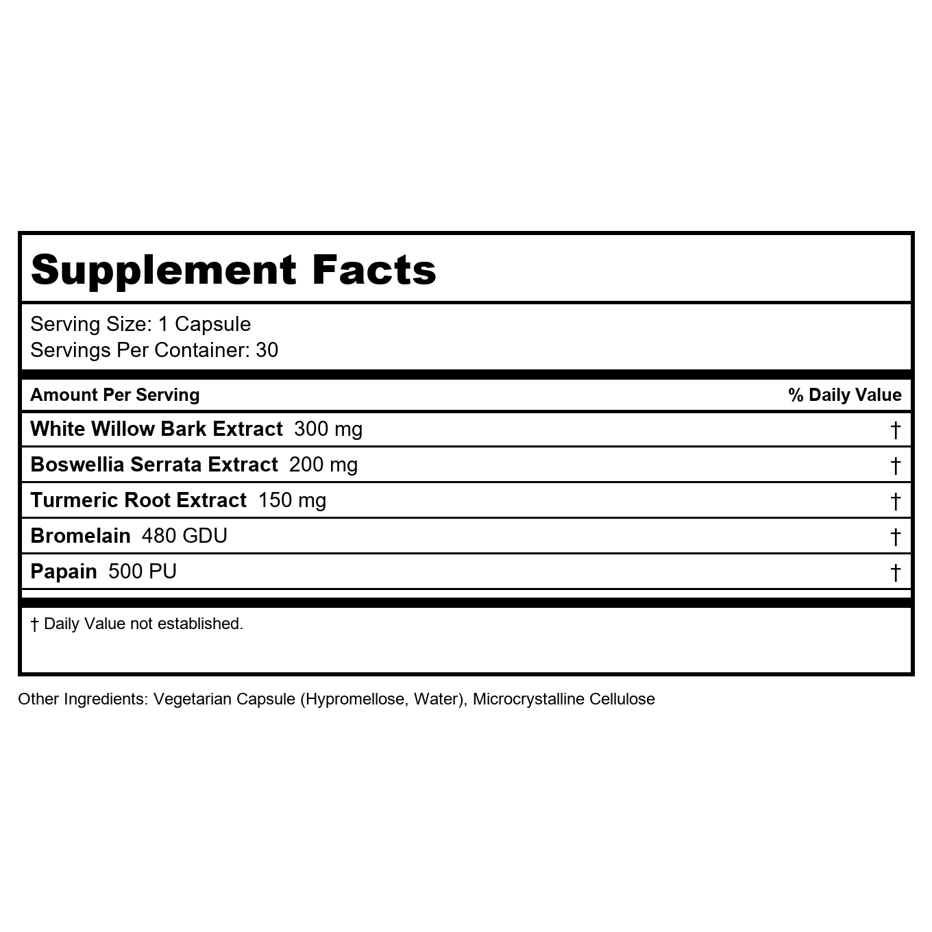 Nutra BioGenesis - Saule blanc Forte - Écorce de saule blanc, Boswellia et Curcuma pour aider à soutenir le confort corporel et l'équilibre des cytokines 10253 - 30 gélules
