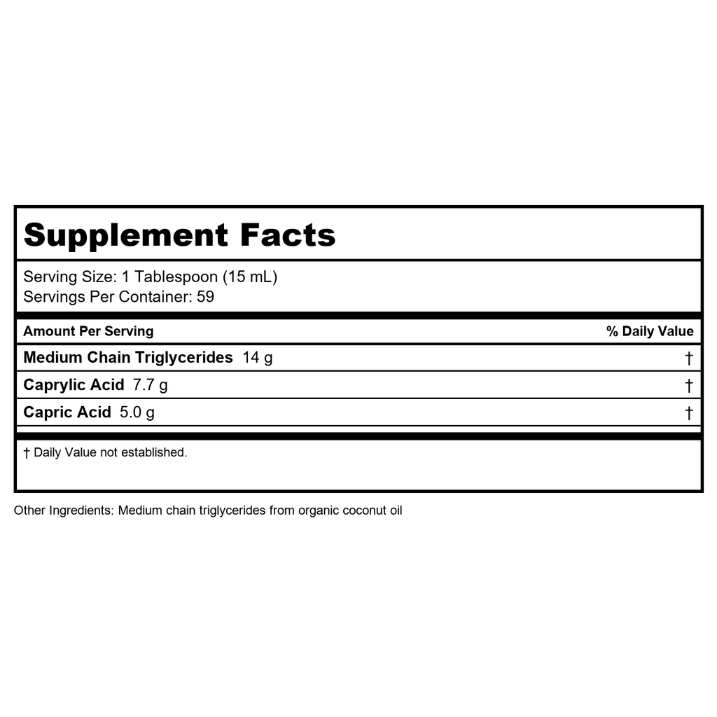 Huile de triglycérides à chaîne moyenne Nature's Way, carburant pour le cerveau et le corps à base de noix de coco ; certifiée céto et paléo, biologique, sans gluten, vérifiée Projet Sans OGM, 30 oz. liq.