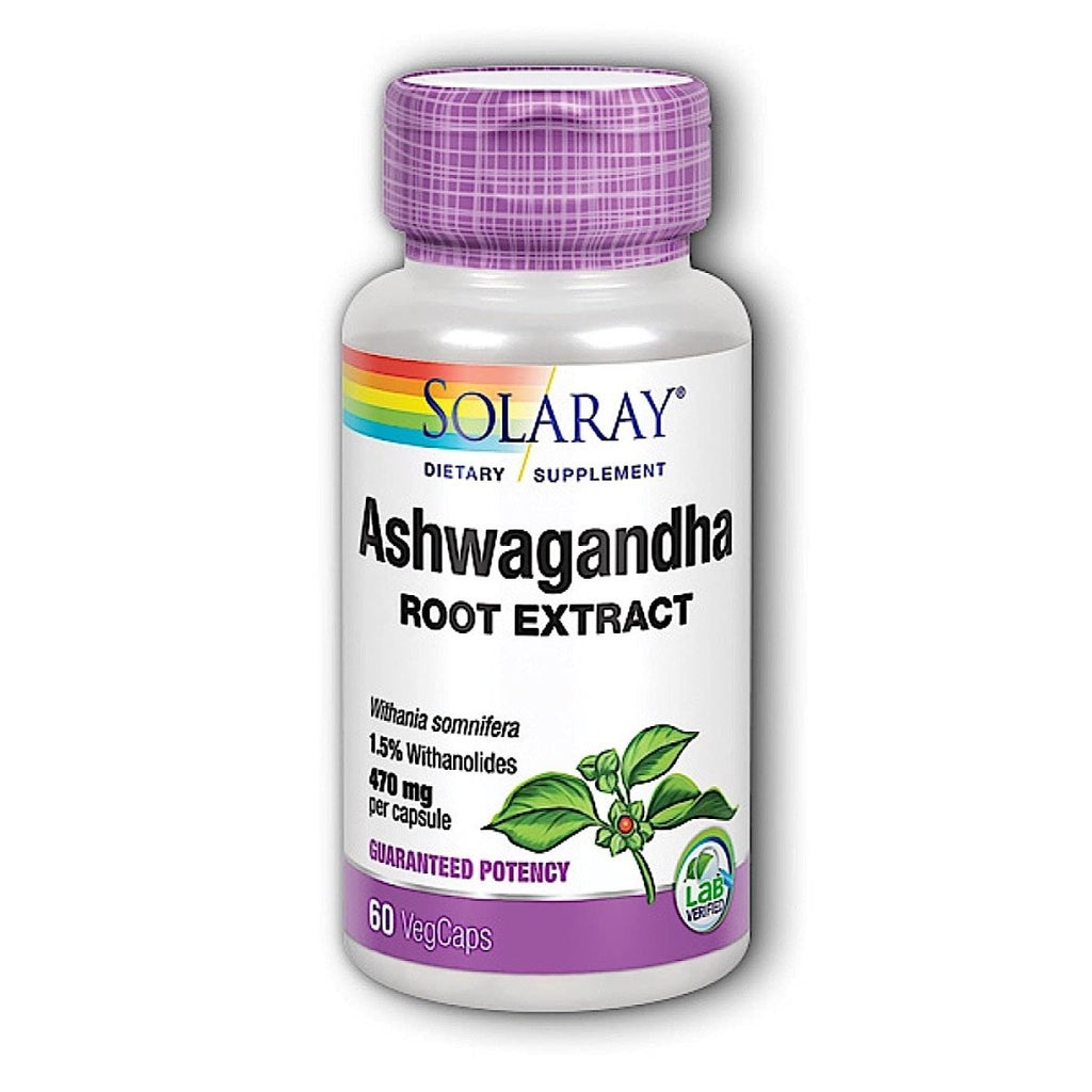 SOLARAY Ashwagandha Root Extract, 470 mg, 60 VegCaps
