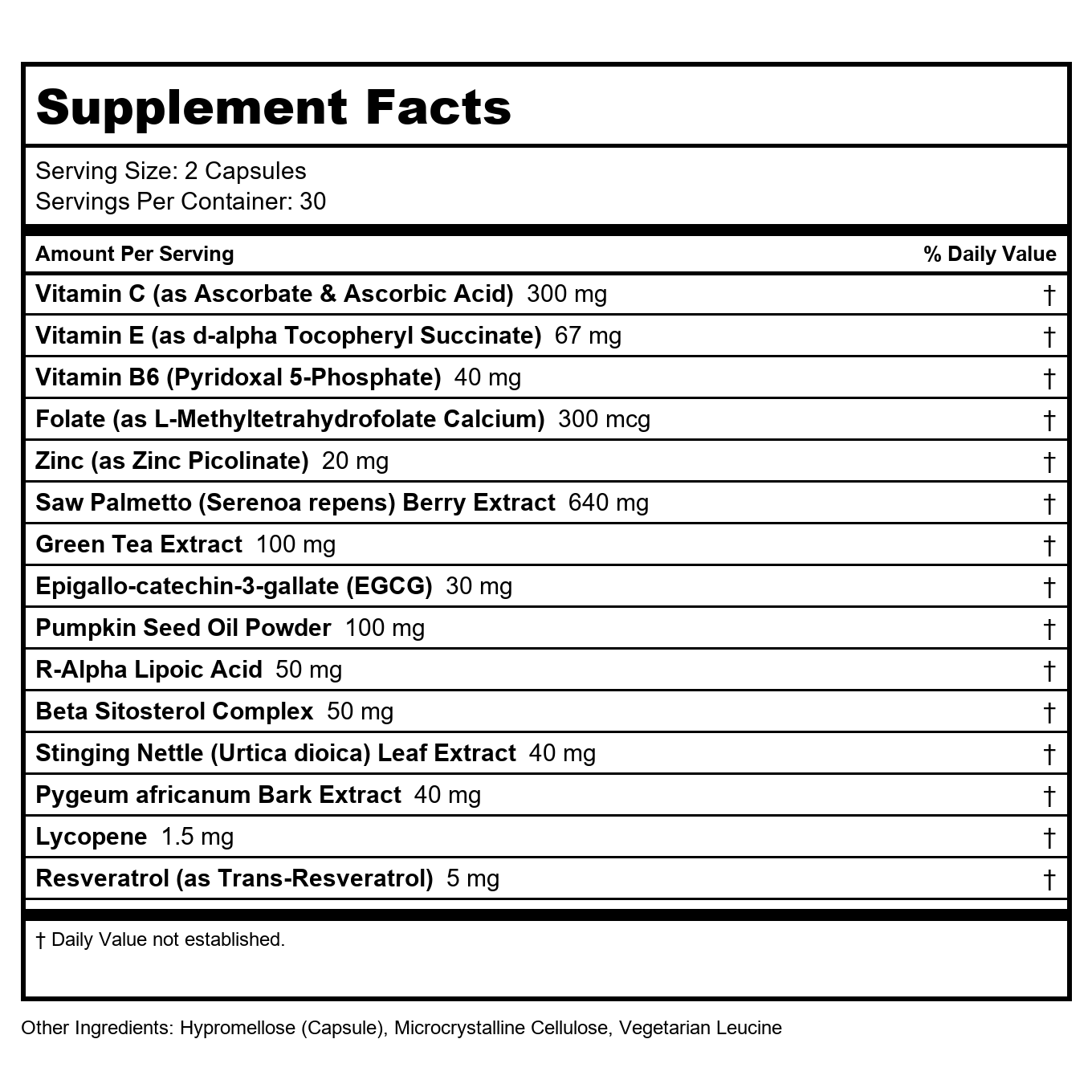 DAVINCI Labs Prostate Health - 60 Vegetarian Capsules