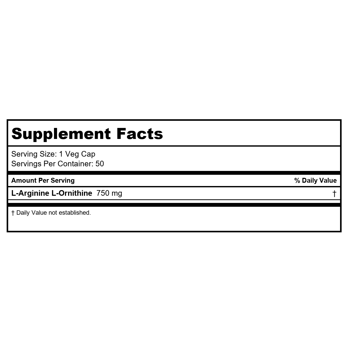 SOLARAY L-Arginine et L-Ornithine, gélules végétales (flacon plastique) 50 capsules