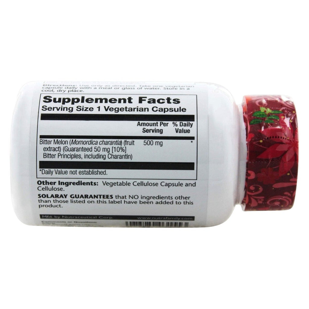 SOLARAY - Extrait de melon amer à puissance garantie 500 mg - 30 gélules