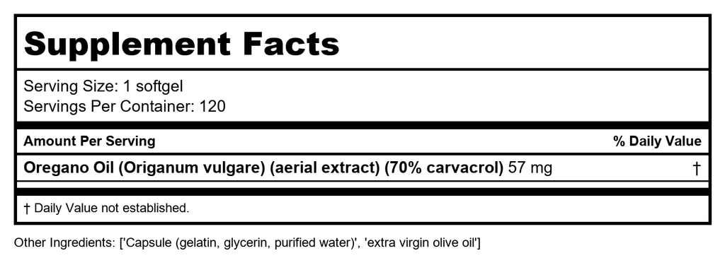 Oregano Oil 120 VegiCaps