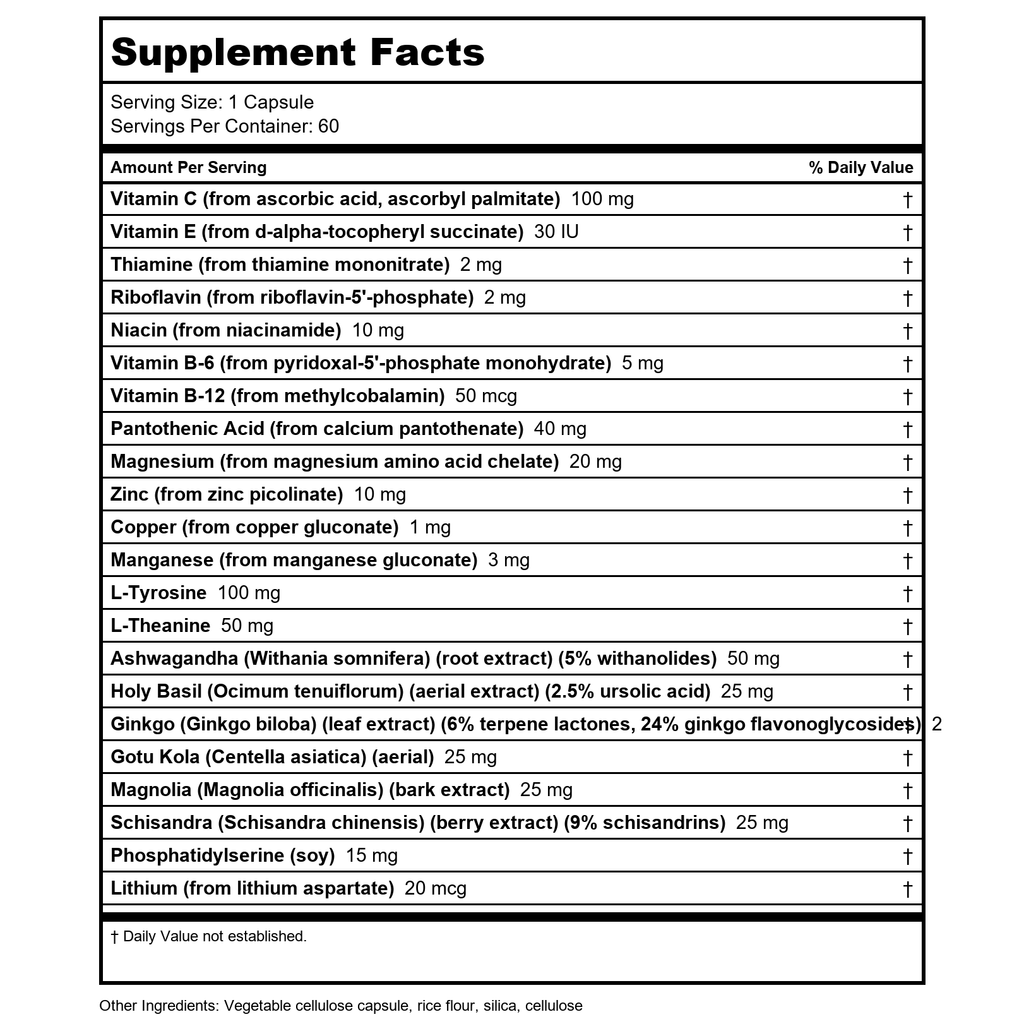 Nutra BioGenesis - AdrenoActive - - Gluten Free - 60 Capsules