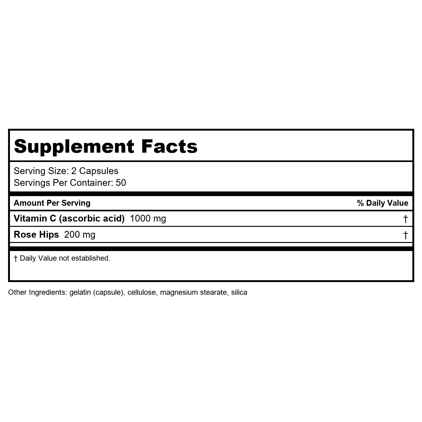 Nature's Way Vitamin C with Rose Hips; 1000 mg per Serving; 100 Capsules