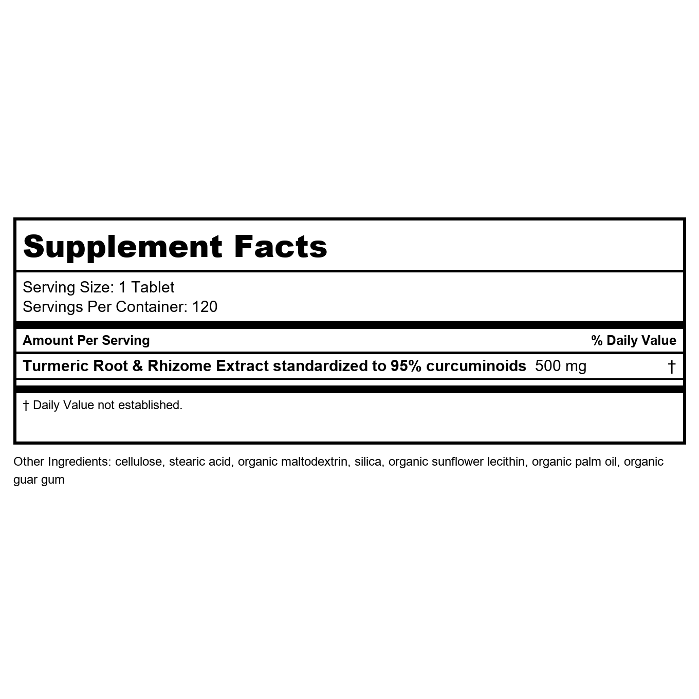 Nature's Way Curcuma Extrait Premium Soutient la Santé des Articulations Projet Vérifié Sans OGM 500 mg par Portion 120 Comprimés