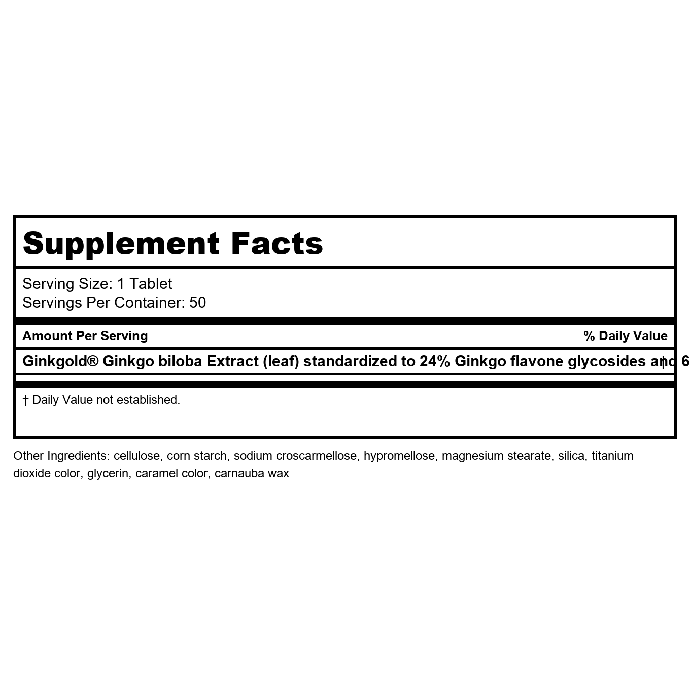 Nature's Way Advanced Ginkgold Extrait - Soutien cognitif et de la mémoire - 50 Comprimés