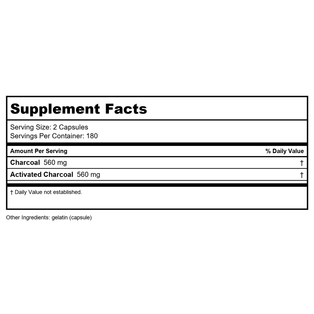 Nature's Way Activated Charcoal, Binds Unwanted Materials and Gas, 560mg per Serving, 360 Capsules