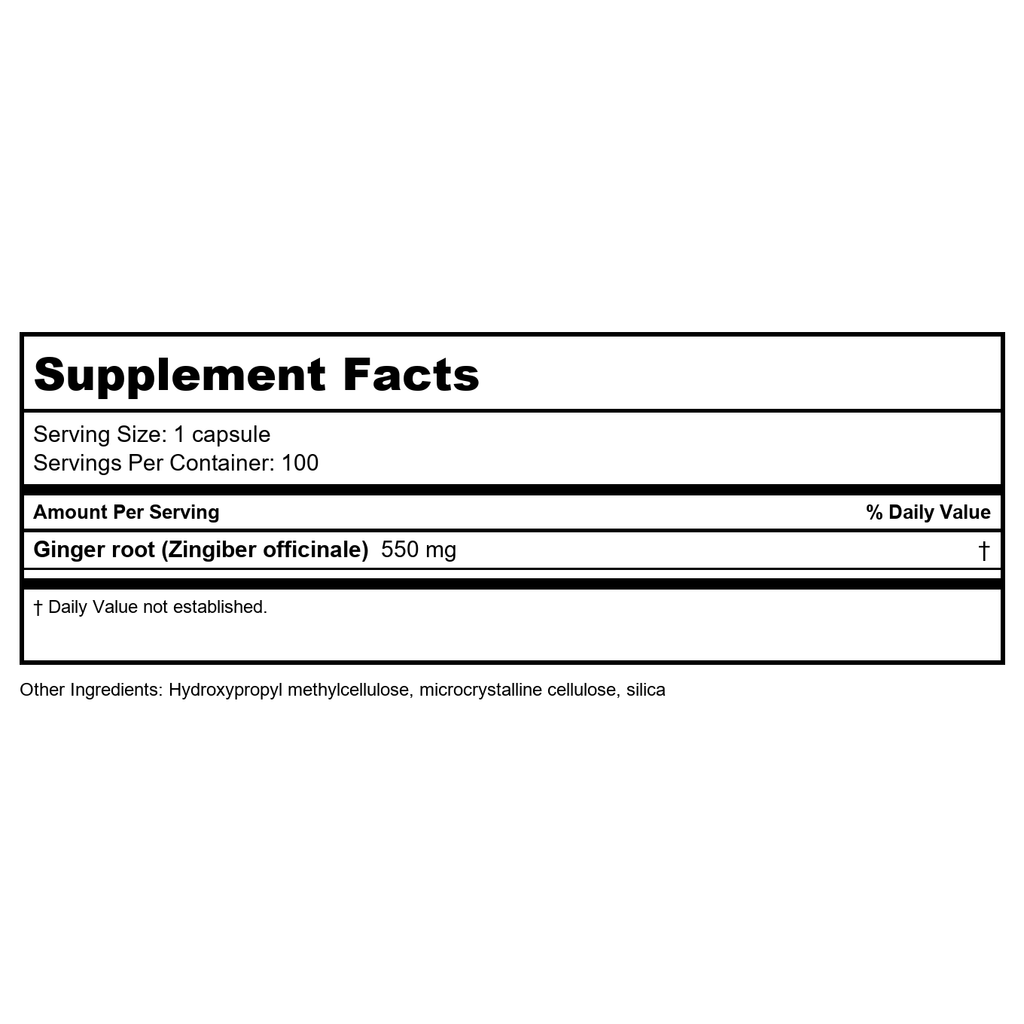 Nature's Way Gingembre Racine 1100 mg par portion 100 gélules végétales