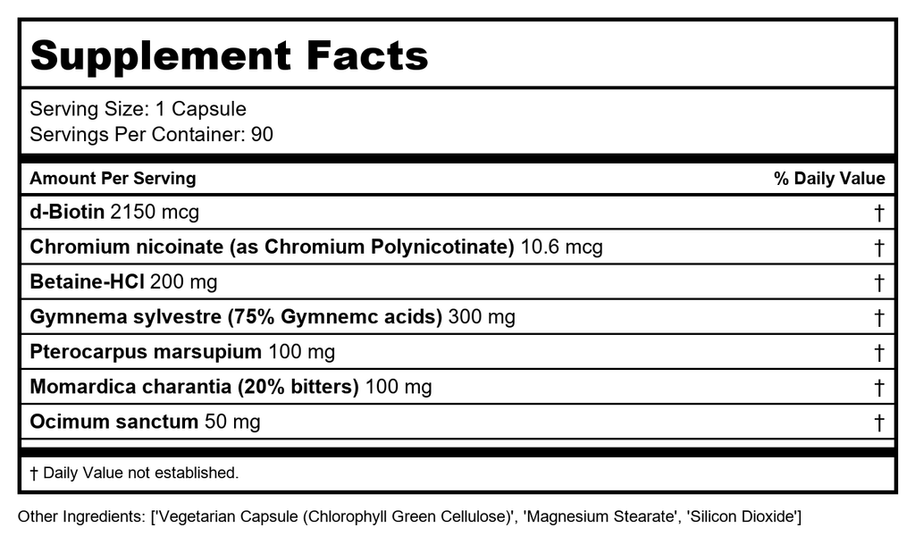 Ayush Herbs BioGymnema 90 gélules