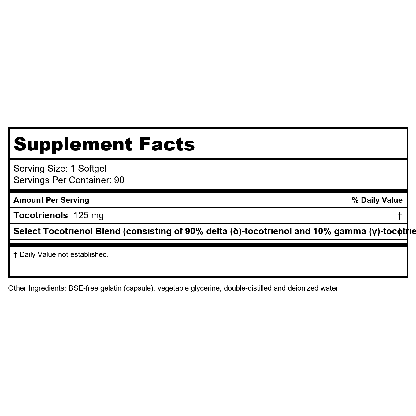 A.C. Grace Unique E Tocotriénols 125mg 90 Gélules