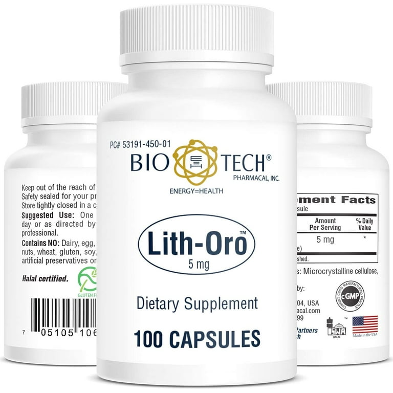 BioTech Lith-Oro 5mg 100 gélules - Lot de 3