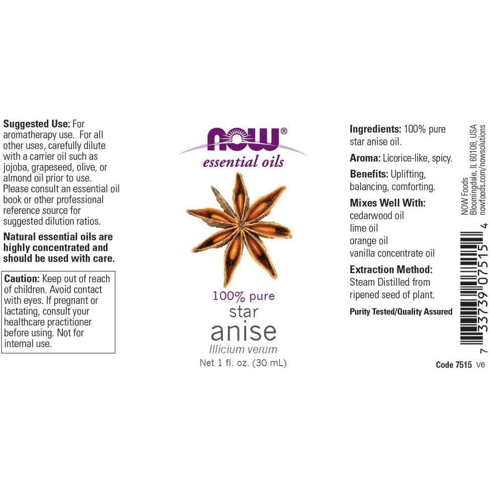 Now Essential Oils Anis 30 ml Lot de 2 - 7515