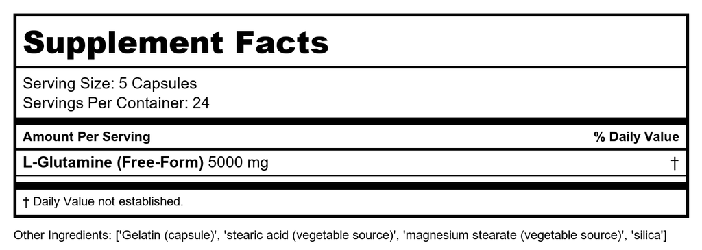 Protocol for Life Balance L-Glutamine 1000 mg 120 gélules - P0094
