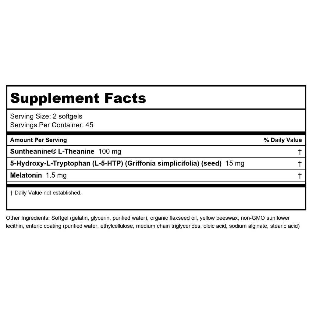 Bioclinic Naturals Somno-Pro L-Théanine 5-HTP Mélatonine 90 Gélules Molles