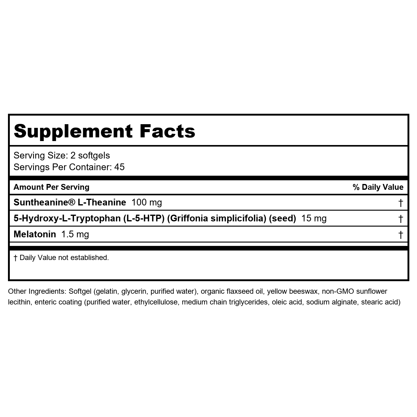 Bioclinic Naturals Somno-Pro L-Théanine 5-HTP Mélatonine 90 Gélules Molles