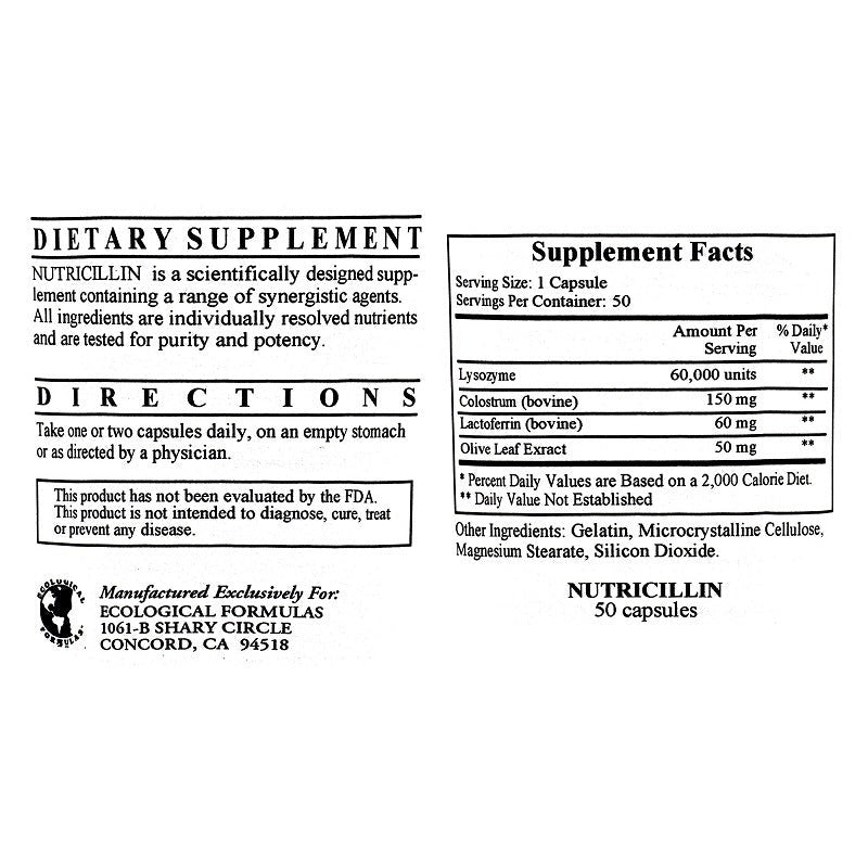 Ecological Formulas Nutricillin 50 gélules