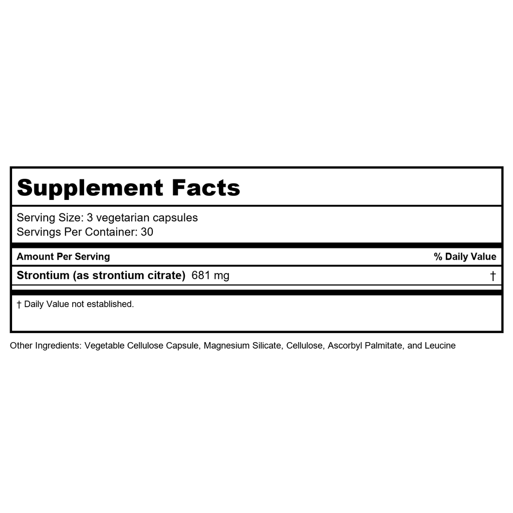 Vital Nutrients Citrate de Strontium 227 mg 90 Vcaps