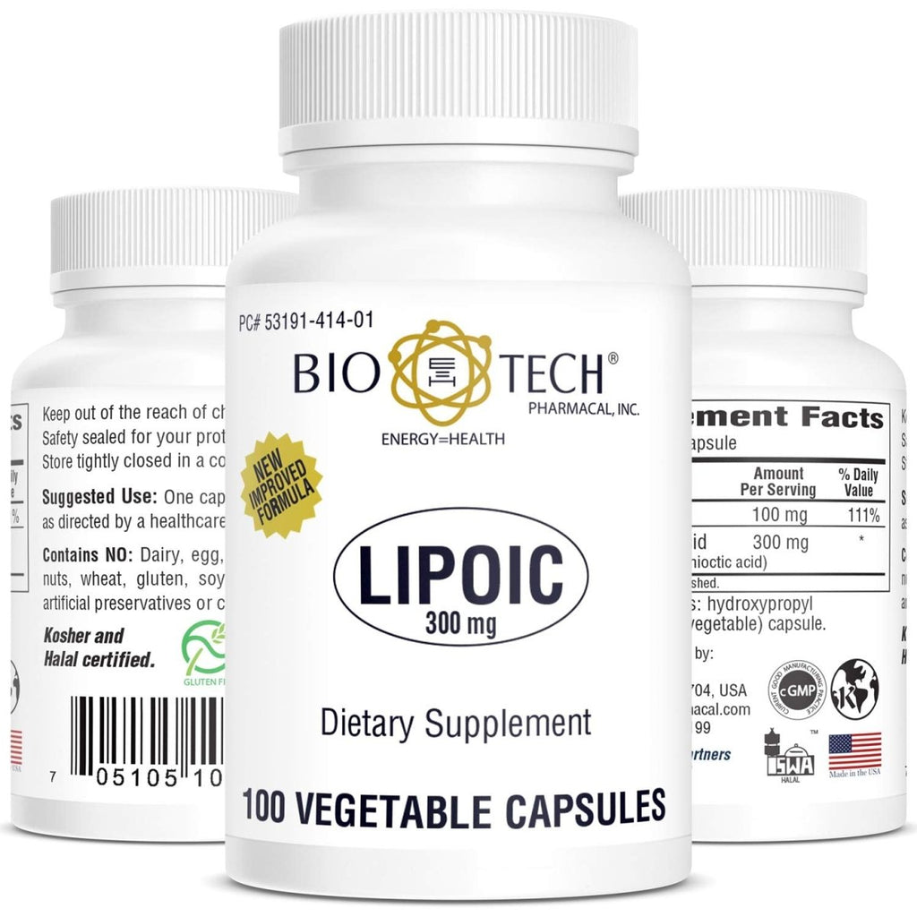 Biotech Acide Alpha-Lipoïque 300mg 100 gélules végétales