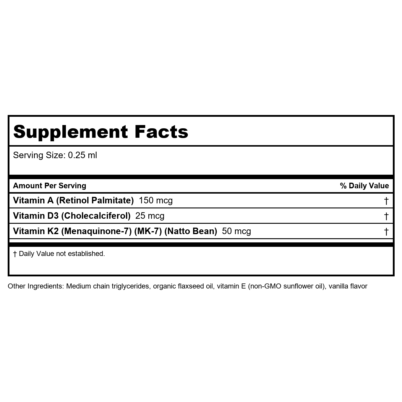 Bioclinic Naturals Vitamine K2, D3 et A 30 ml