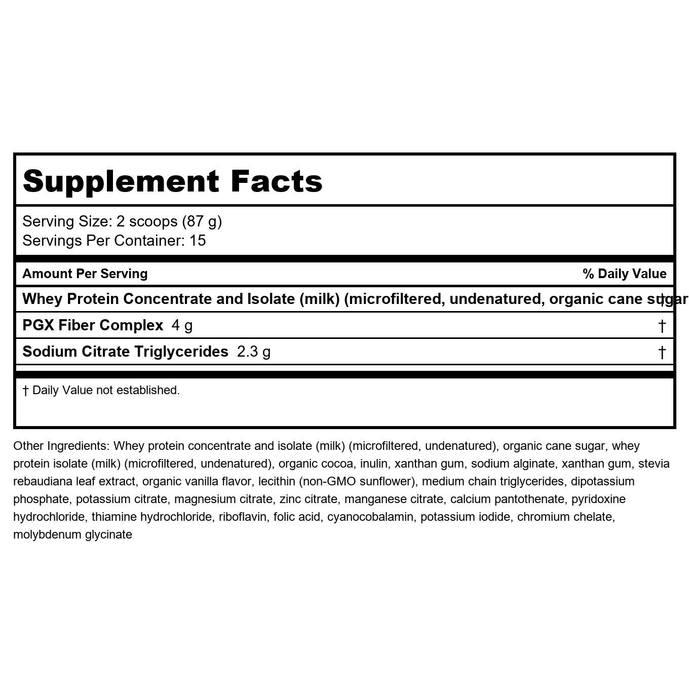 Bioclinic Naturals PGX Substitut de repas pour la perte de poids Chocolat 35 oz