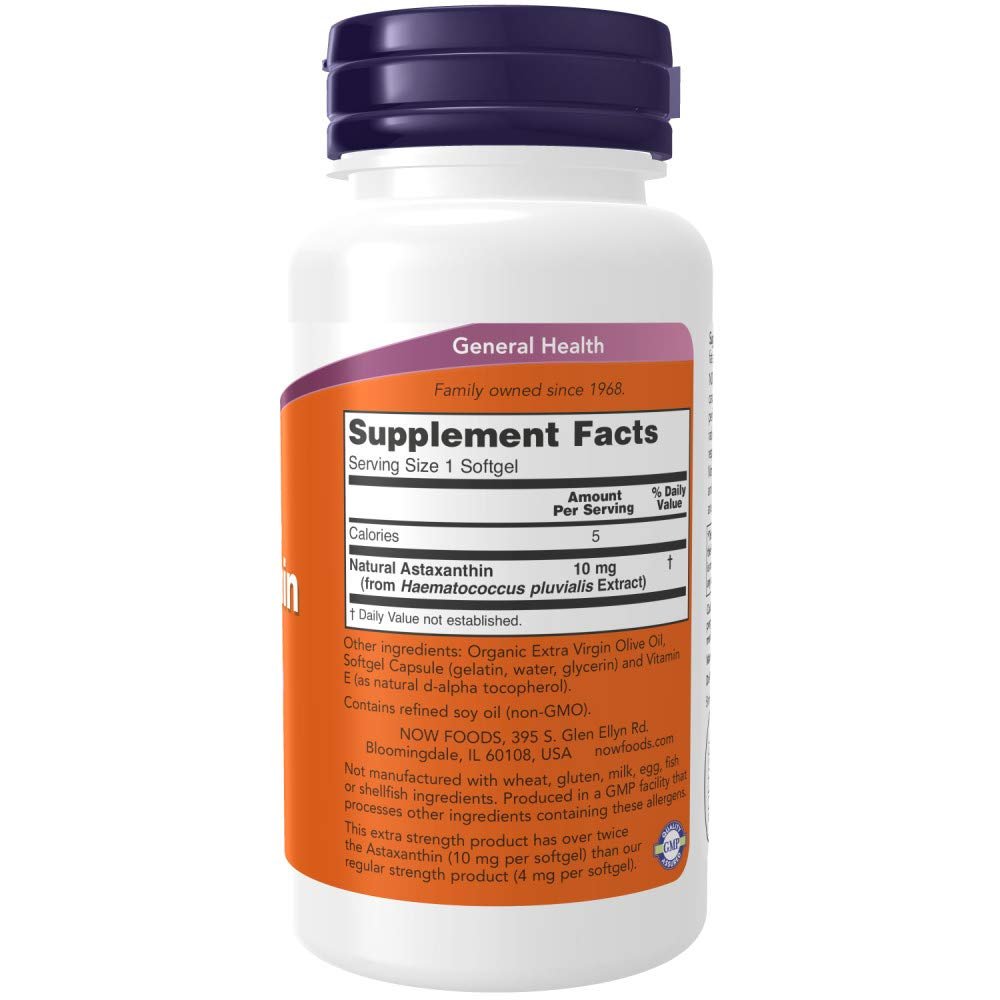 Now Foods Astaxanthine Force Maximale 10mg 60 Gélules - 2251