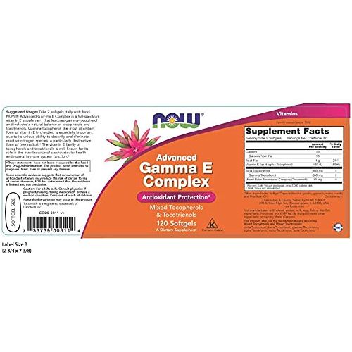 Now Foods Complexe Avancé Gamma E 120 Gélules - 0811